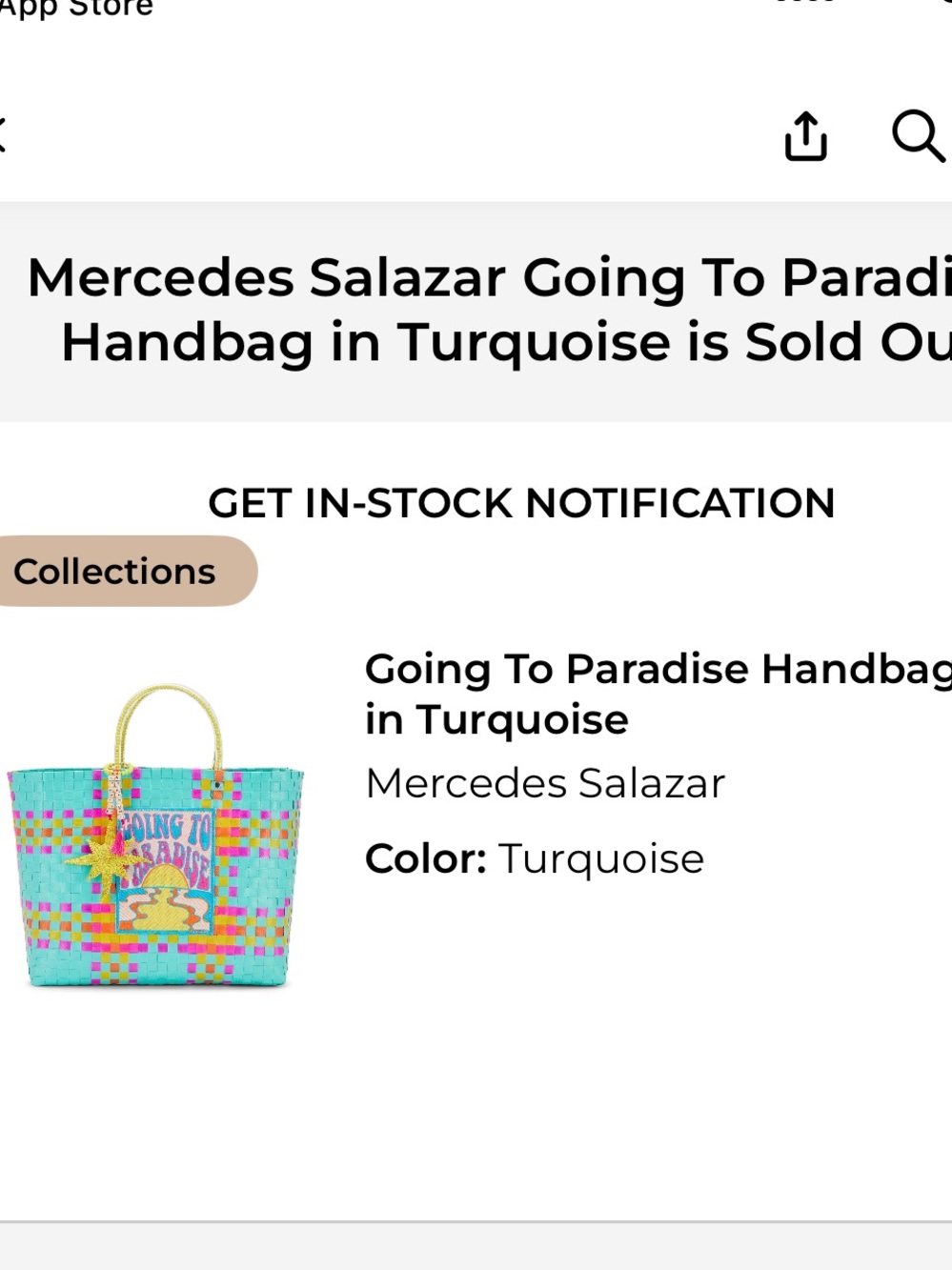 Going to Paradise Turquoise Woven Tote Bag perfect for summer! NWT - Picture 2 of 2